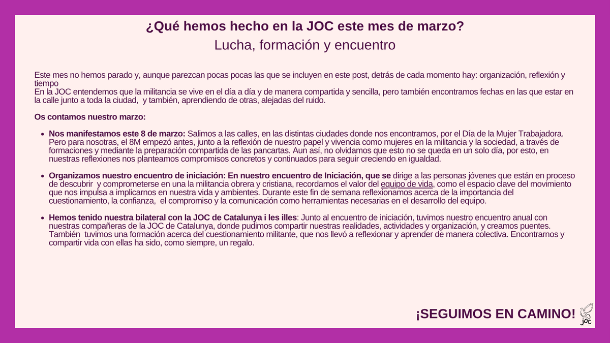 Juventud Obrera Cristiana (España) tweet media