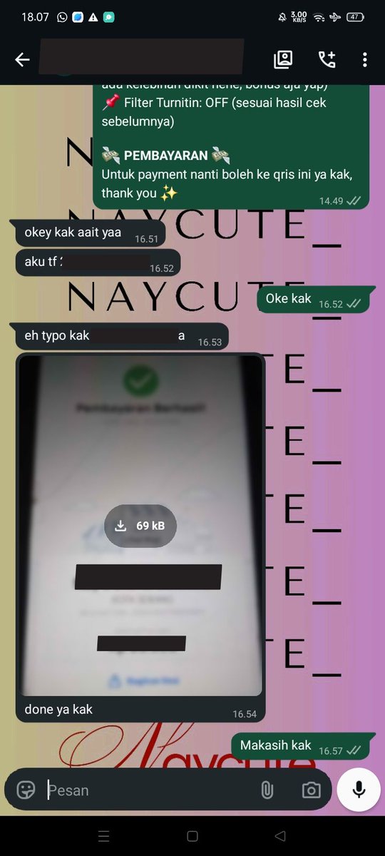 naycute_'s tweet photo. 867. Joki humanize/ parafrase AI dari 100% > 15% ✅
868. Unlock scribd ✅
869. Parafrase manual/turunin persentase turnitin dari 35% > 11% ✅
 #naycutesti #zonaba #zonauang #jokitugas https://t.co/X3l2pItkaG