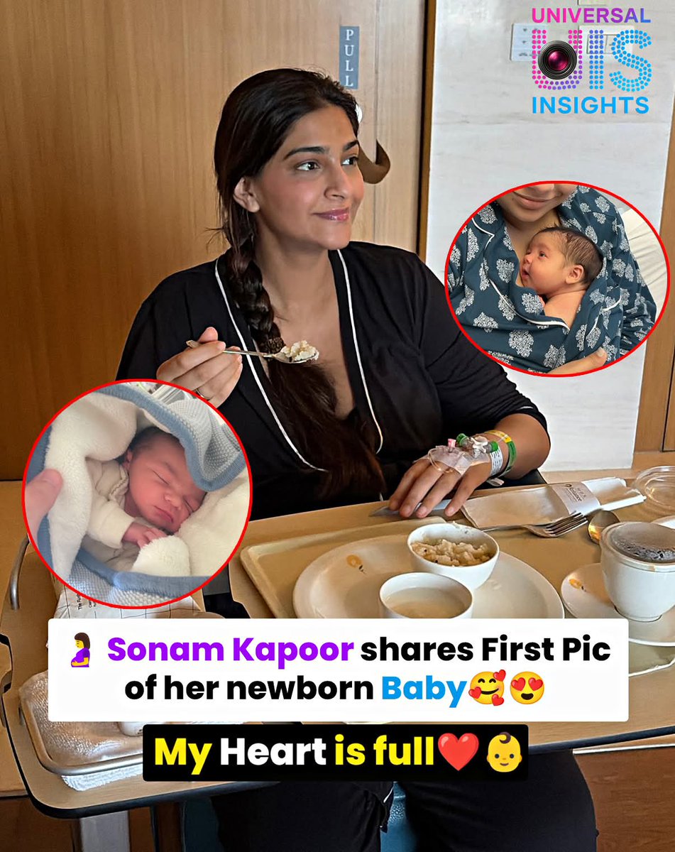 SheikhShah16043's tweet photo. Sonam Kapoor shares a heart-melting first glimpse with her newborn baby boy ❤️ A beautiful moment of love, warmth, and new beginnings for her and Anand Ahuja 💙 #TejRan #bbvipal5 #paobc #Iran #IranWar #Varanasi https://t.co/tqmoZbePJA
