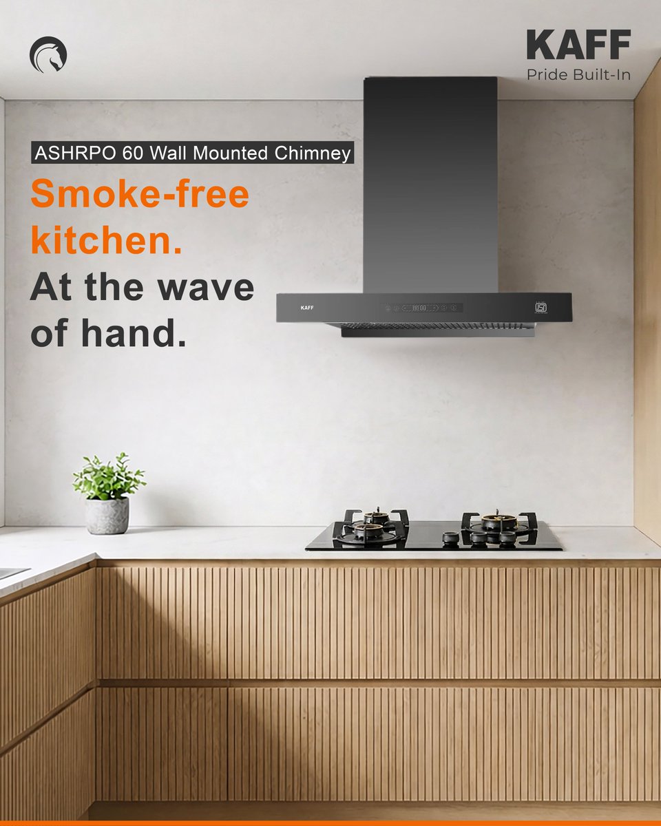 kaffindia's tweet image. Wave goodbye to smoke &amp;amp; hello to smart kitchens.

KAFF ASHPRO 60 Chimney with gesture control makes cooking cleaner &amp;amp; easier.

Product Link ASHPRO 60 Wall Mounted Chimney - kaff.in/products/ashpr…

#KAFF #SmartKitchen #KitchenGoals