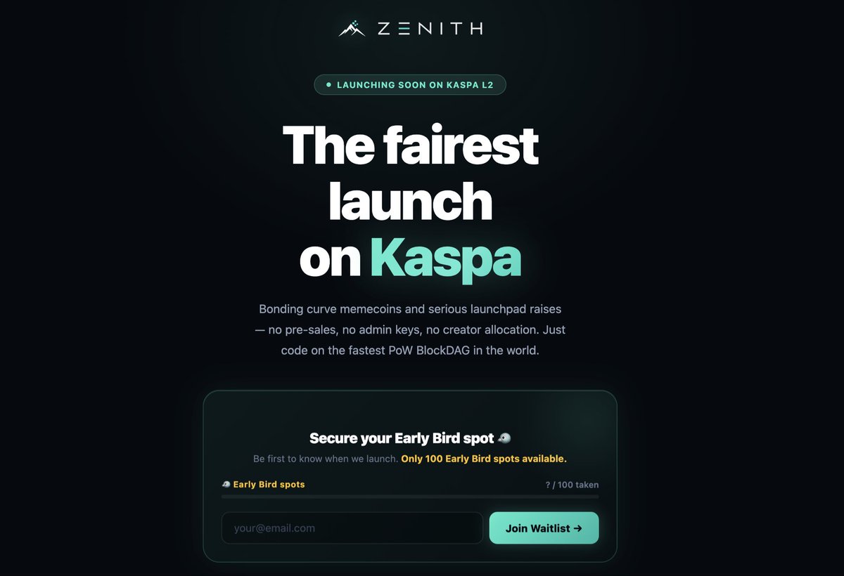 Zenith | Launch on Kaspa tweet media