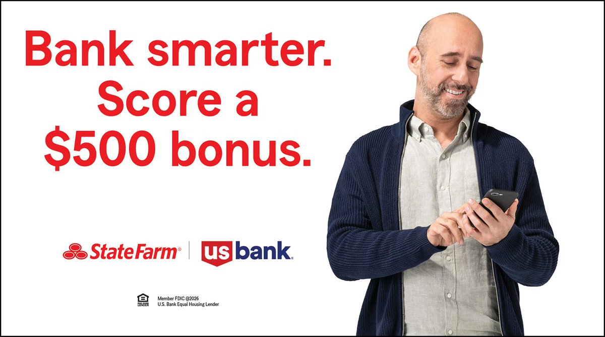 EdKalpagian's tweet photo. When you open a U.S. Bank Smartly® Checking account, every little win, like scoring an extra $500, helps build lasting momentum toward your biggest goals. Complete qualifying activities to earn your bonus. Visit https://t.co/TqUW74kZLz or contact me. U.S. Bank Member FDIC. https://t.co/y6LdKCoMlo