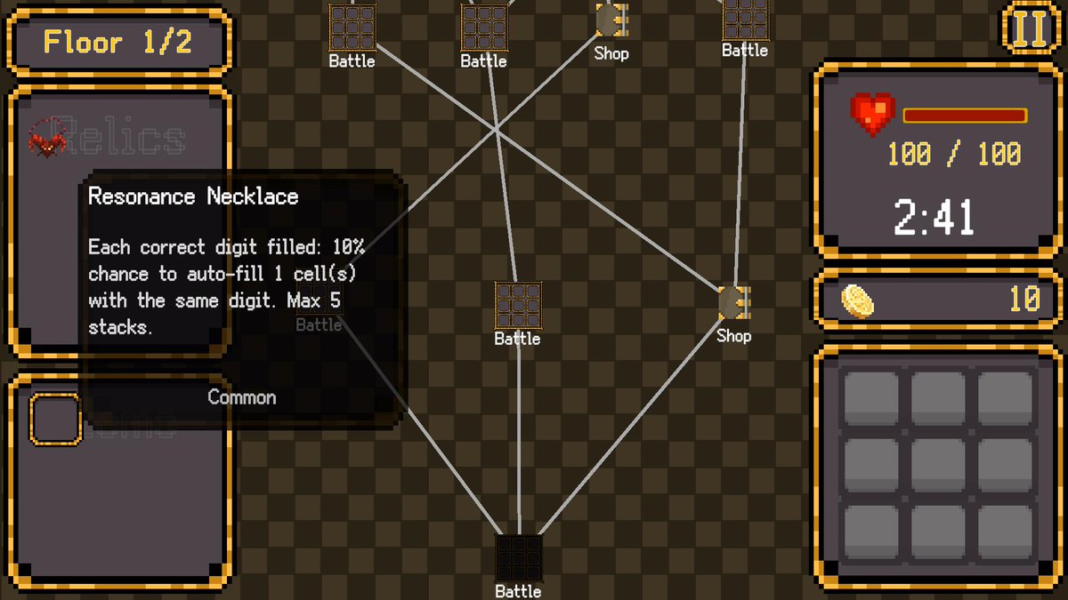 okerye's tweet photo. How about Sudoku + Roguelike? #indiegame #indiedev #gamedev #sudoku #screenshotsaturday https://t.co/ONBZ9YVw6i