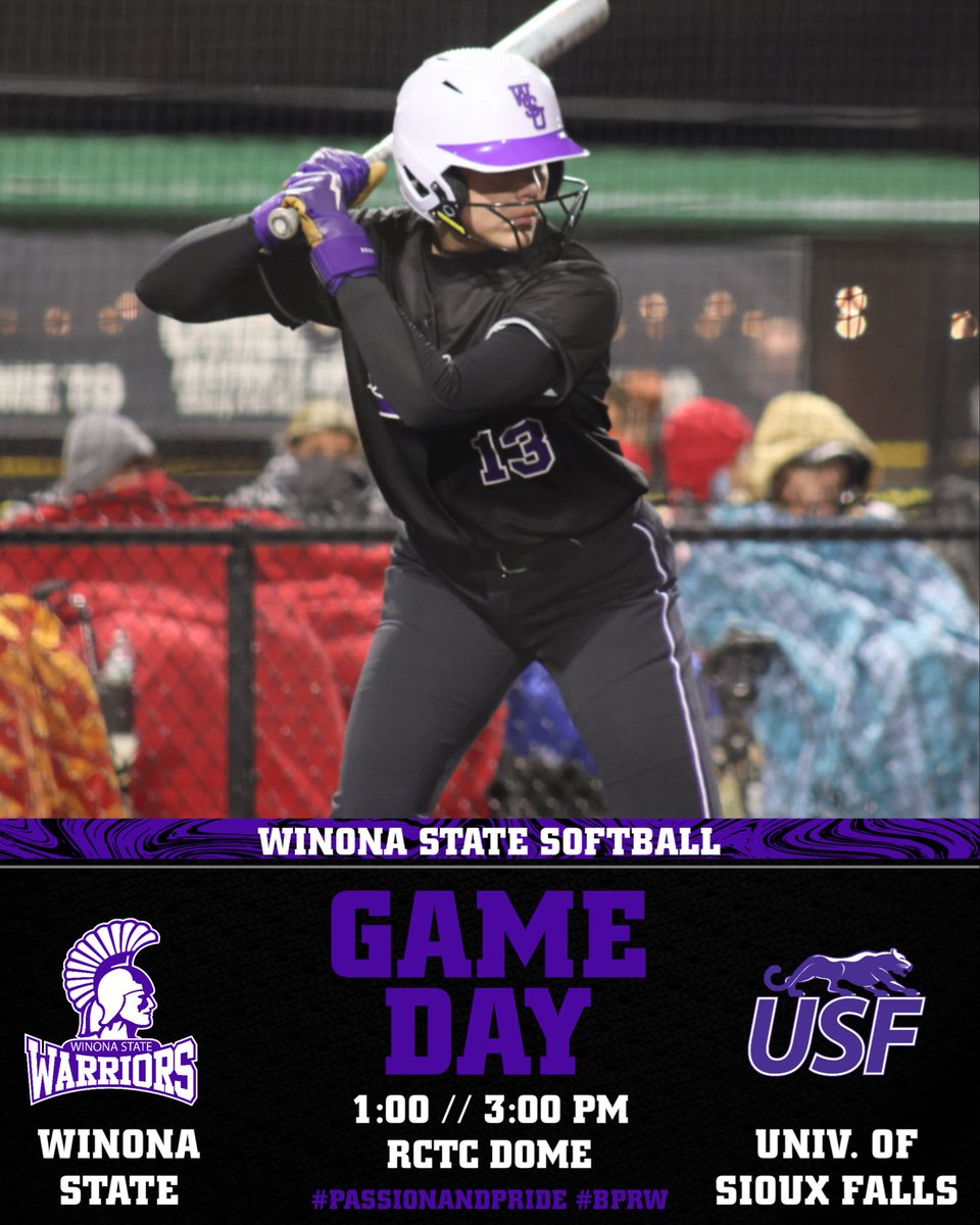 “It’s a Great Day for a Ballgame, Let’s play Two!”

🆚 University of Sioux Falls
⌚️ 1:00 // 3:00 pm
📍Rochester, MN
🏟️ RCTC Dome
📊 usfcougars.com/sidearmstats/s…
📺 nsicnetwork.com/?B=2486937