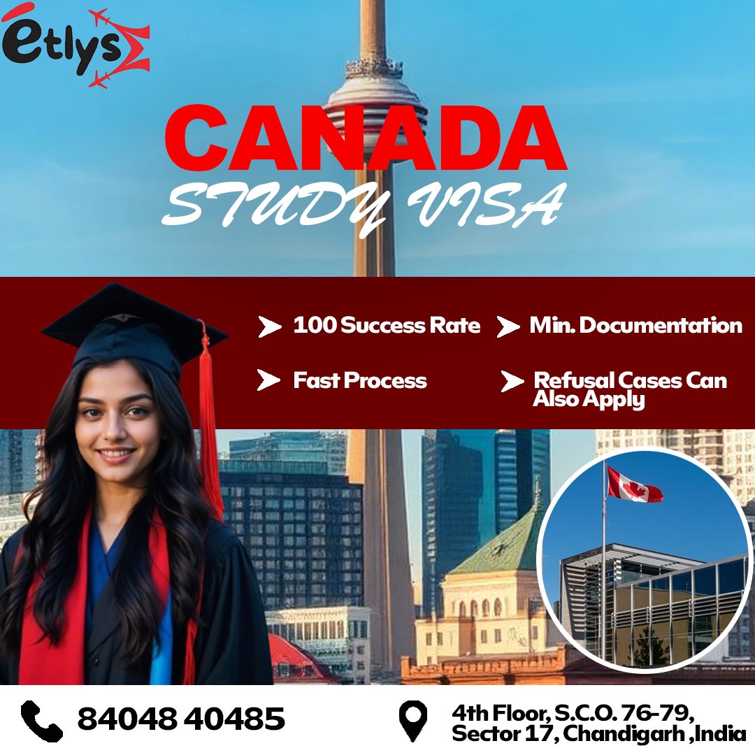 Etlyschd's tweet image. 🎓 Study in Canada – Your Pathway to a Bright Global Career! 🇨🇦 

📞 Call Us: 84048 40485 
📍 Visit Us: 4th Floor, S.C.O. 76-79, Sector 17, Chandigarh, India 

#CanadaStudyVisa #StudyInCanada #CanadaImmigration #StudentVisaCanada #AbroadEducation #VisaConsultant #Chandigarh