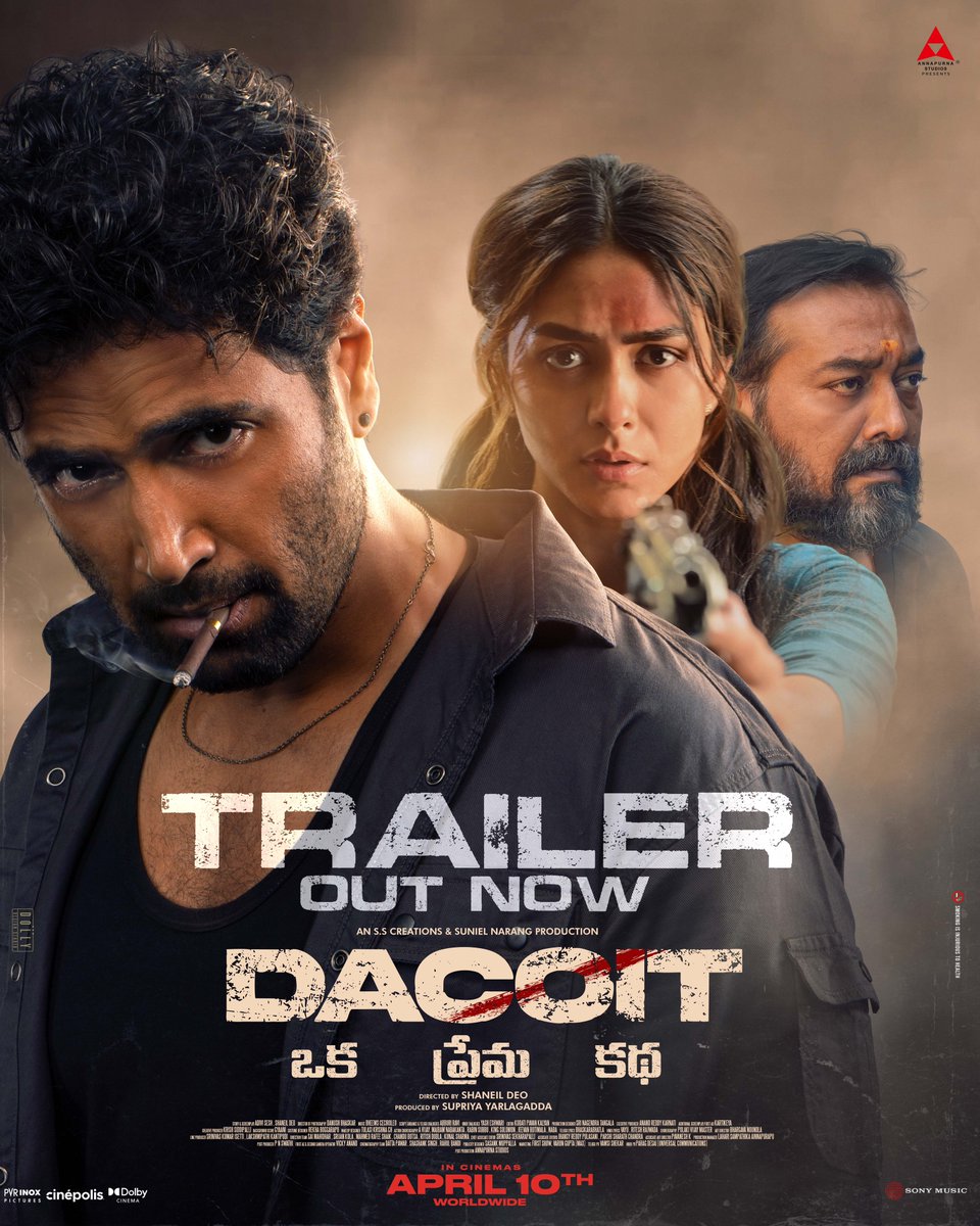 VenkyMama's tweet photo. Explosive action and an intense love story at the heart of it all… #Dacoit looks like an absolute rollercoaster 💥💥

Best wishes to the entire team for the release on April 10th 👏🏻

▶️ https://t.co/kuVWNKGFSL

#DacoitOnApril10th
@AdiviSesh @mrunal0801 @anuragkashyap72 #SupriyaYarlagadda @AsianSuniel @Deonidas