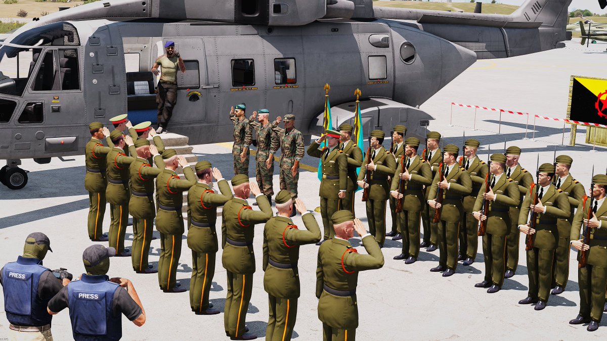 FIA_2035's tweet photo. We thank the Democratic Republic of Sahrani for helping a nation in need. We hope to extend this partnership in the future.

#Arma3 #Altis #Makearmanotwar https://t.co/Zv1yExZIIK