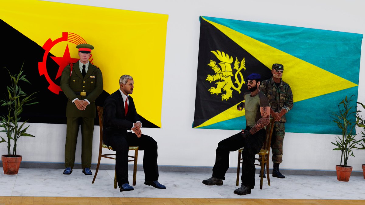 FIA_2035's tweet photo. We thank the Democratic Republic of Sahrani for helping a nation in need. We hope to extend this partnership in the future.

#Arma3 #Altis #Makearmanotwar https://t.co/Zv1yExZIIK