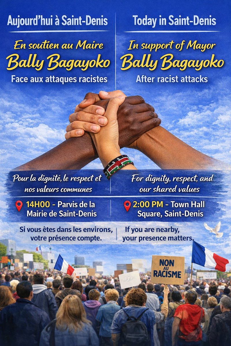 maisonkenyane's tweet photo. Saint-Denis reflects the best of France: diversity, resilience, and solidarity. Our strength has always been unity in the face of hate.
#StopRacisme 
#TousUnisContreLaHaine 
#SaintDenis #Égalité 
#Solidarité #SamediSaint 
#PSGTFC #DALS 
#GA2026 https://t.co/sefKz9Tfni