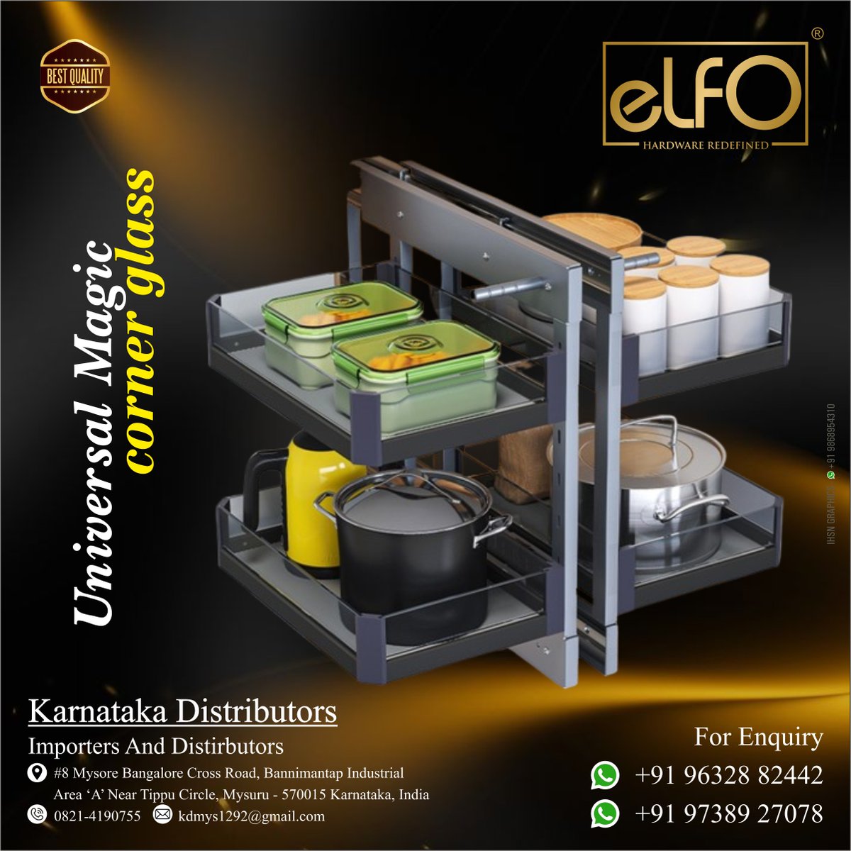 ihsndigital's tweet image. ELFO Corner glass shelves

For enquiry via WhatsApp: rebrand.ly/Elfohardware

KARNATAKA DISTRIBUTORS
Contact: +91-9632882442 , +91-9738927078
.
.
.
#CornerUnit #MagicCorner #KitchenStorage #ModularKitchen #KitchenAccessories #SmartStorage #ELFOHardware #ihsndigital #delhi #india