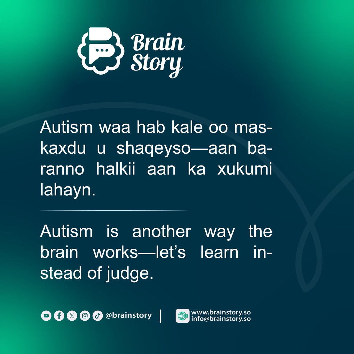 brainstory24's tweet photo. 4 messages. 1 goal: Acceptance for all. 💙

#AutismAwareness #AutismAcceptance #InclusionMatters #Neurodiversity #DifferentNotLess #SpreadKindness https://t.co/fgFlTTImit