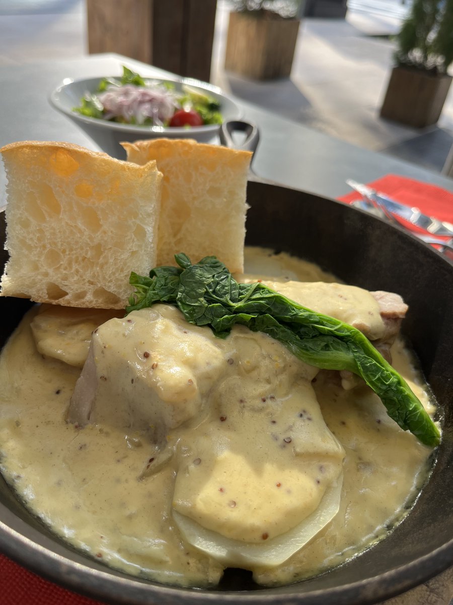 cy_tokyo's tweet photo. 【週替わりランチ】（4/6〜4/10）
豚バラ肉のマスタード煮込み　¥1,320

じっくり煮込んだ豚バラ肉。
煮汁にクリーム、ディジョンマスタードを加えて、濃厚でありながらも、爽やかな酸味がたまらない一品となっております。
フランスの家庭料理をLAVAROCKスタイルにアレンジ！
サラダ、パン付き。 https://t.co/g2xkcpBTQD