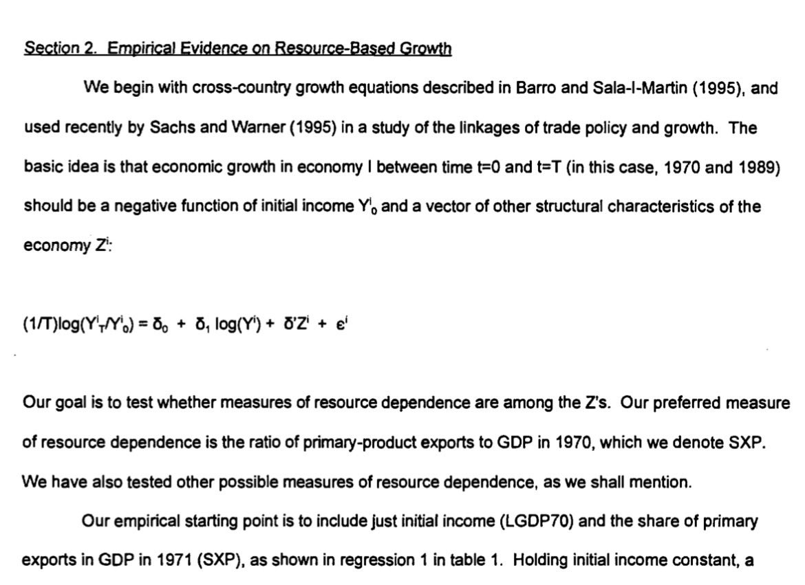 El_Inversor21's tweet photo. @petrogustavo Presidente, el paper de Sachs y Werner (1995), que aporta la evidencia empírica sobre la teoría de la enfermedad holandesa, basa su resultado en un análisis econométrico y usted no cree en la econometría. https://t.co/lfHCVW8Vj0