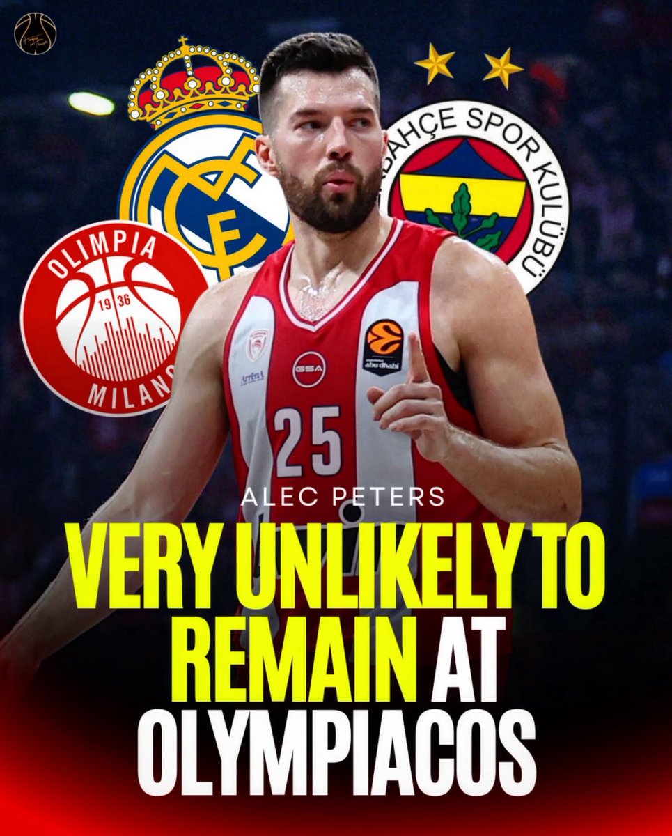 hoopsfthoughtgr's tweet image. It will be very difficult for Alec Peters to remain at Olympiacos after the summer🚨

The offers he currently has are from Armani Milan, Real Madrid, and Fenerbahçe, with the first two being in the lead👀

Via: @TheShot71 | @Scorakiasgr 

#olympiacosbc #peters #euroleague #paobc