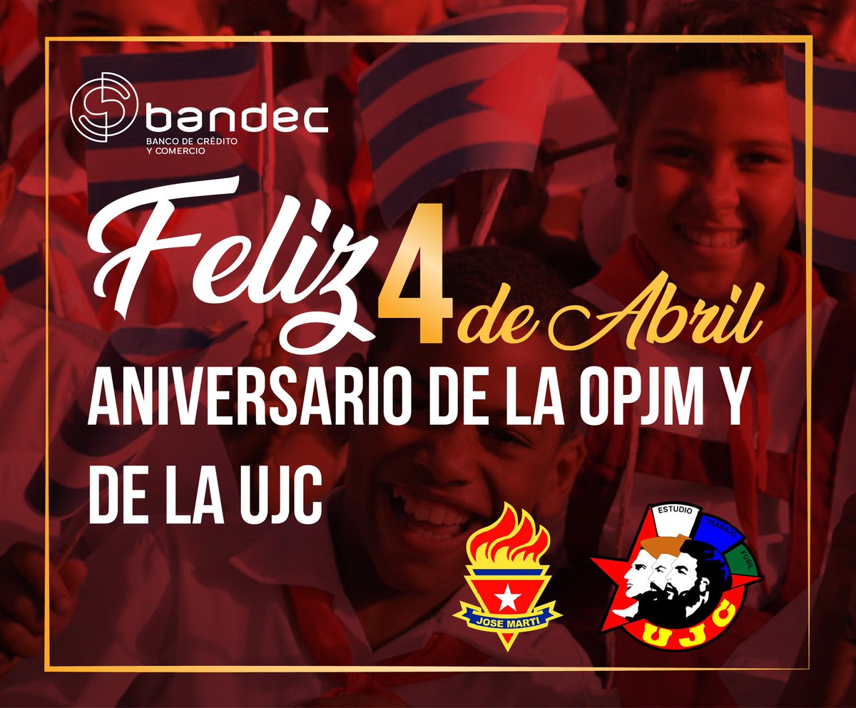 Desde #BandecGranma muchas felicidades.
#DondeLateMiFuturo
#JuventudQueHaceHistoria
#4DeAbril