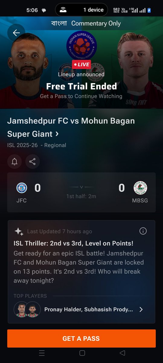myself_washim's tweet photo. I have pass to watch isl 2025-2026. Buyt i didn't watch match.
@FanCode @IndianFootball @IndSuperLeague https://t.co/XM3m64mbQP