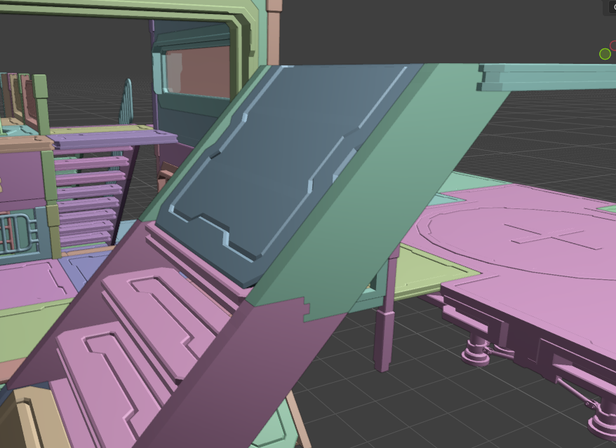 so it seems I made the best stair + ramp interchangeable system I've seen, that transition between steps and the slope is unbelievably clean #gamedev #gameassets