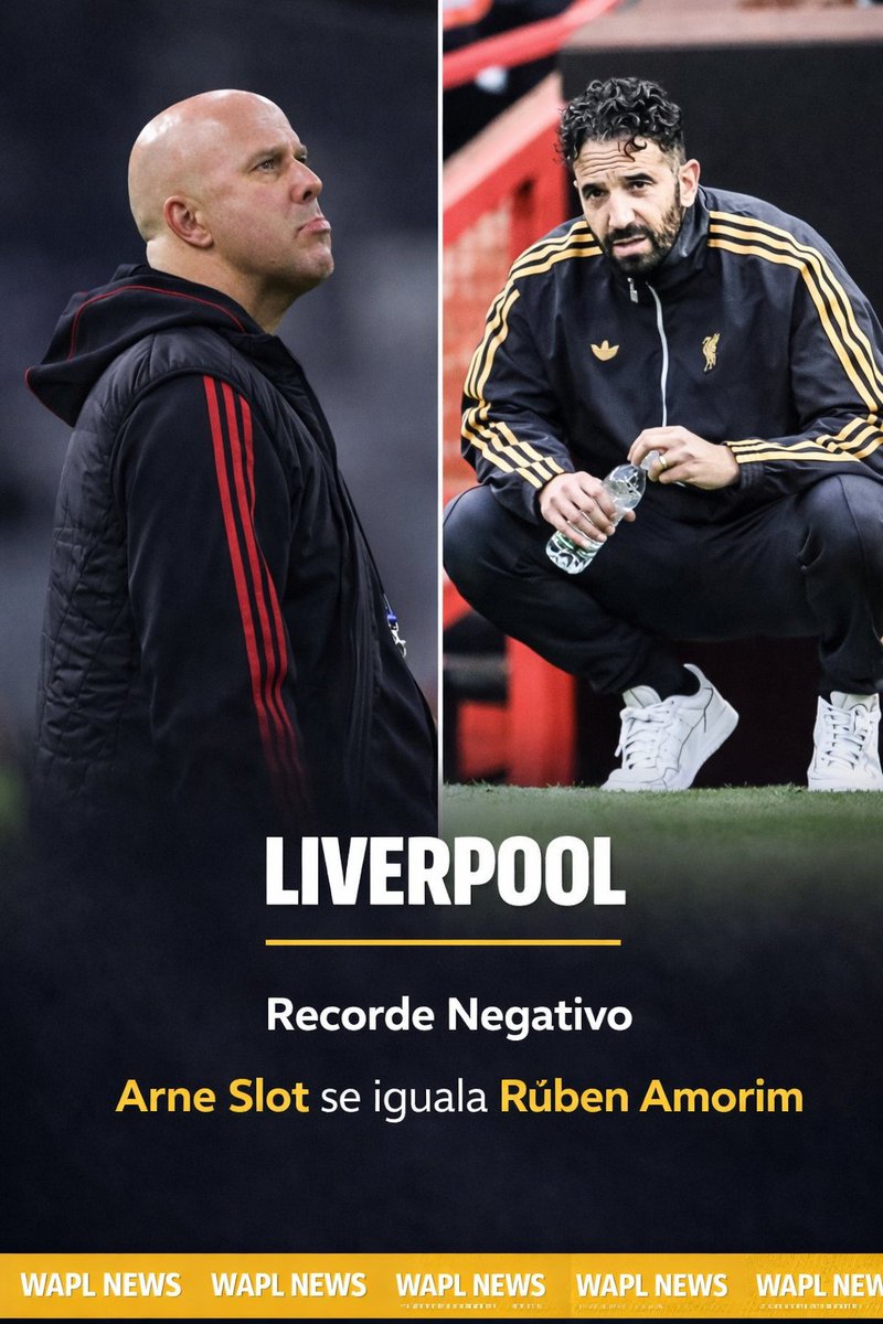 WeArePLeague's tweet photo. ◉ Man City 4 - 0 Liverpool 

Ruben Amorim = 16 derrotas comandando o Manchester United na última temporada

Arne Slot = 16 derrotas comandando o Liverpool nesta temporada (após hoje). | via @thomasalencr 

#CopaDaInglaterra 

#MCILIV 

#WAPL https://t.co/xpESaebLji