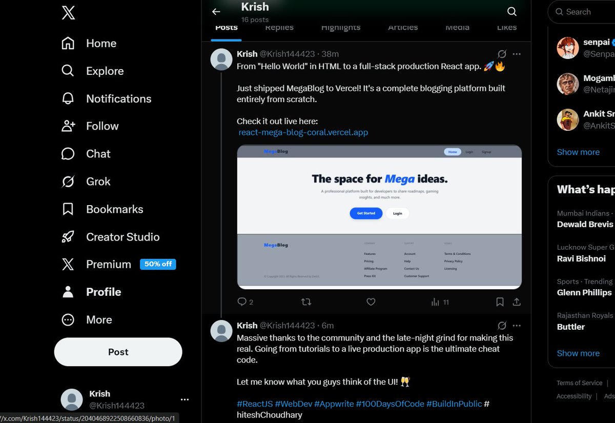 Krish tweet media