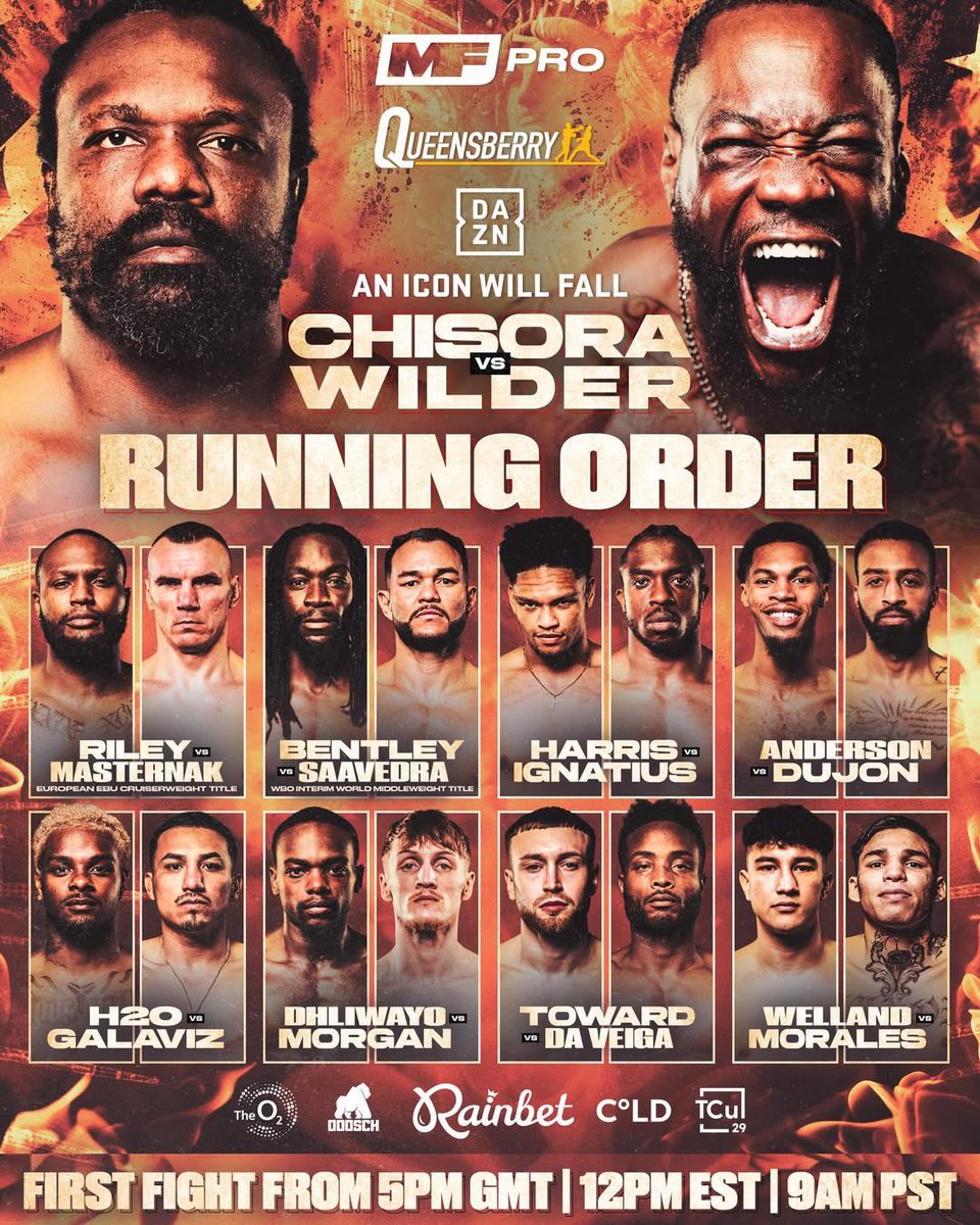 Chisora v Wilder fight card