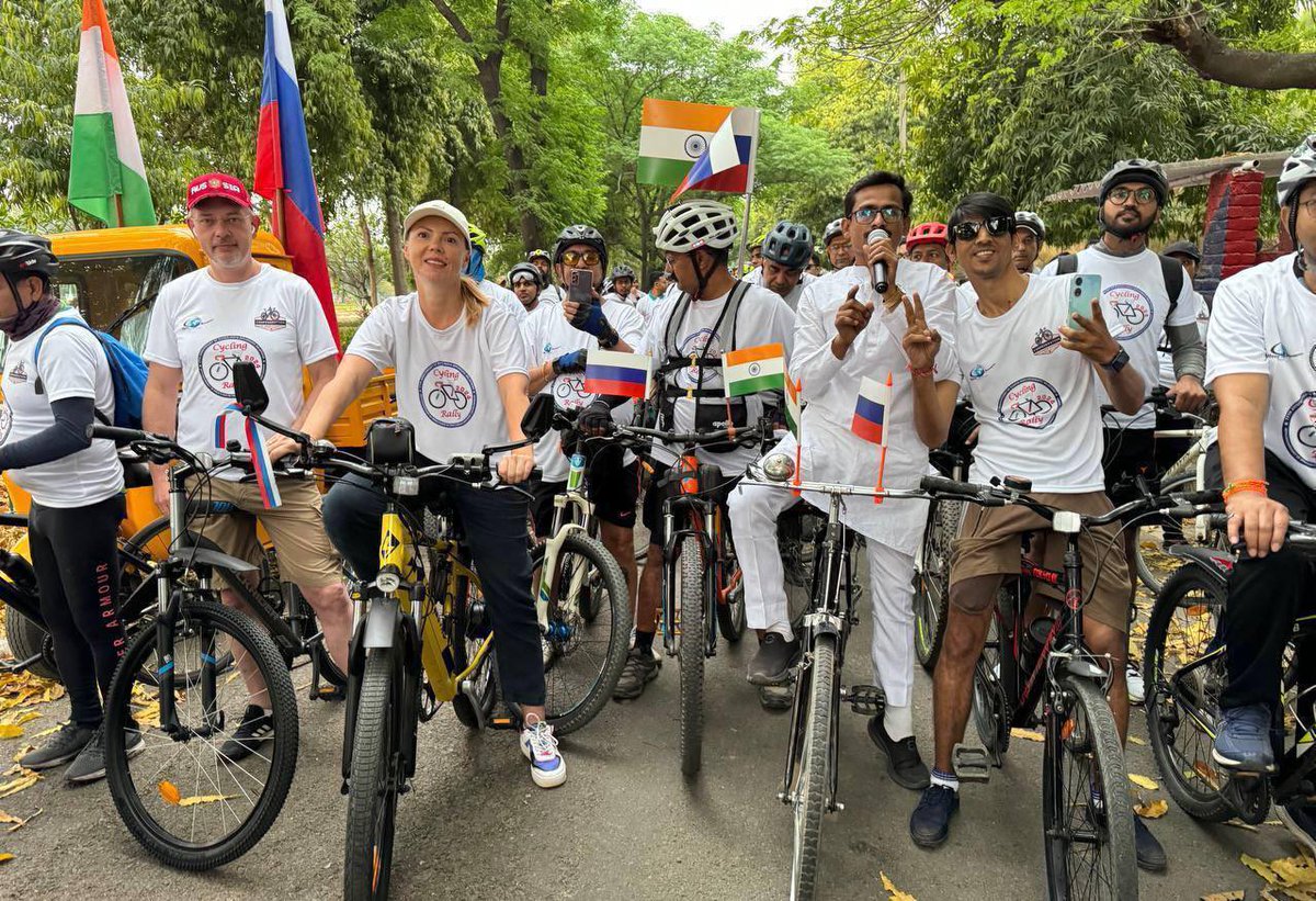 RusEmbIndia's tweet image. 🇷🇺🇮🇳 On April 19, #NewDelhi will host the 4th annual cycling rally dedicated to the 79th anniversary of #RussiaIndia diplomatic relations.

📆 April 19, 2026
⏱ 6:30 AM
📍 Russian Embassy, Shantipath, Chanakyapuri

Details 👉🏻 t.me/RusEmbIndia/15…

#DruzhbaDosti