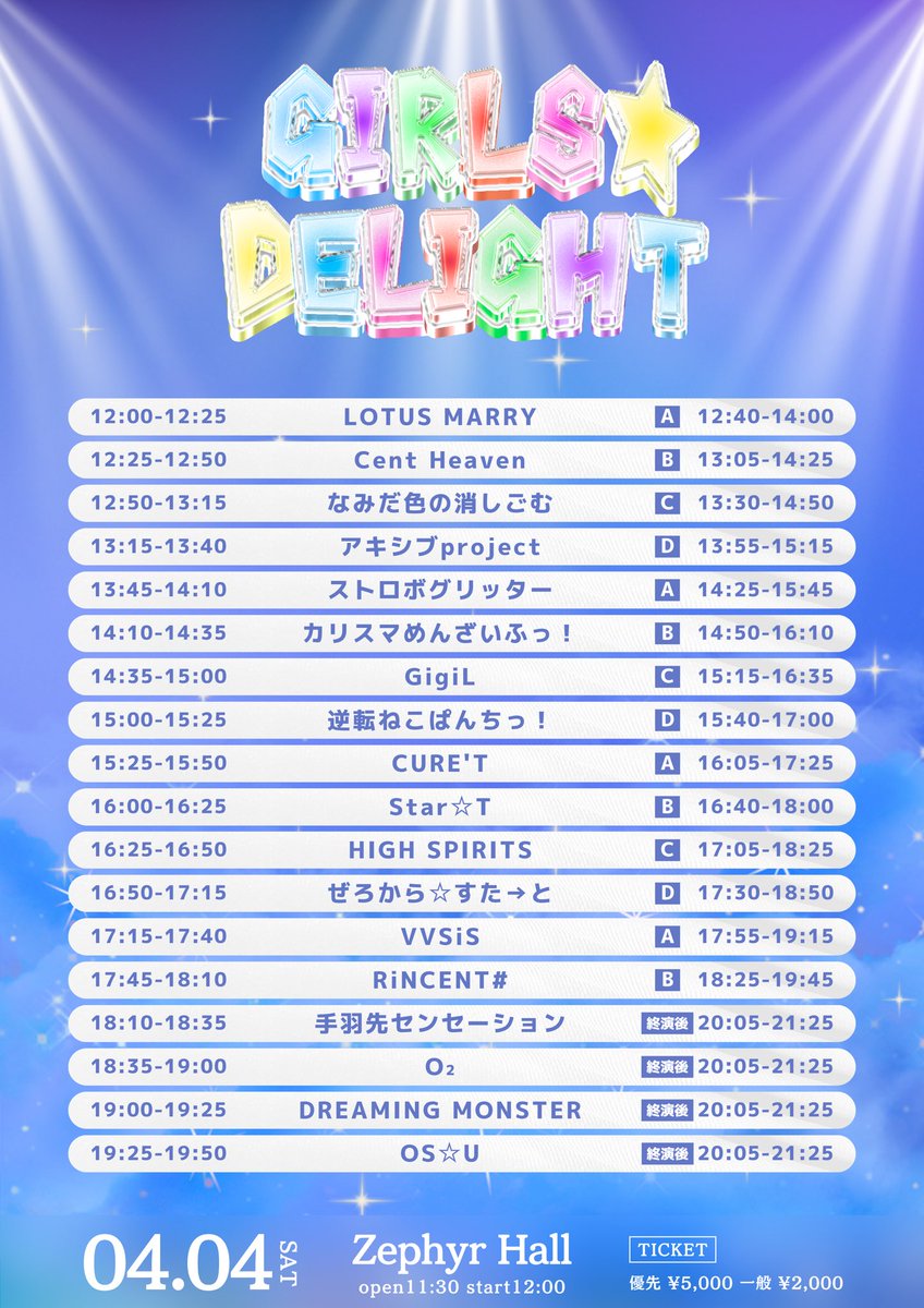 shigalucky0818's tweet photo. 今日の現場 その2
#GIRLSDELIGHT
@ZephyrHALL
正直、夕べまでこのイベント知りませんでした
ヲ友達のLINEで「へ〜そんなイベントやるんだ」と思ってた
タイテを観てたら、19日で卒業する #Star_T の和久田朱里さんに会える機会はラストかも、と思い参戦することにした
結果、参戦は正解でした👍 https://t.co/XoEZjLeRgE