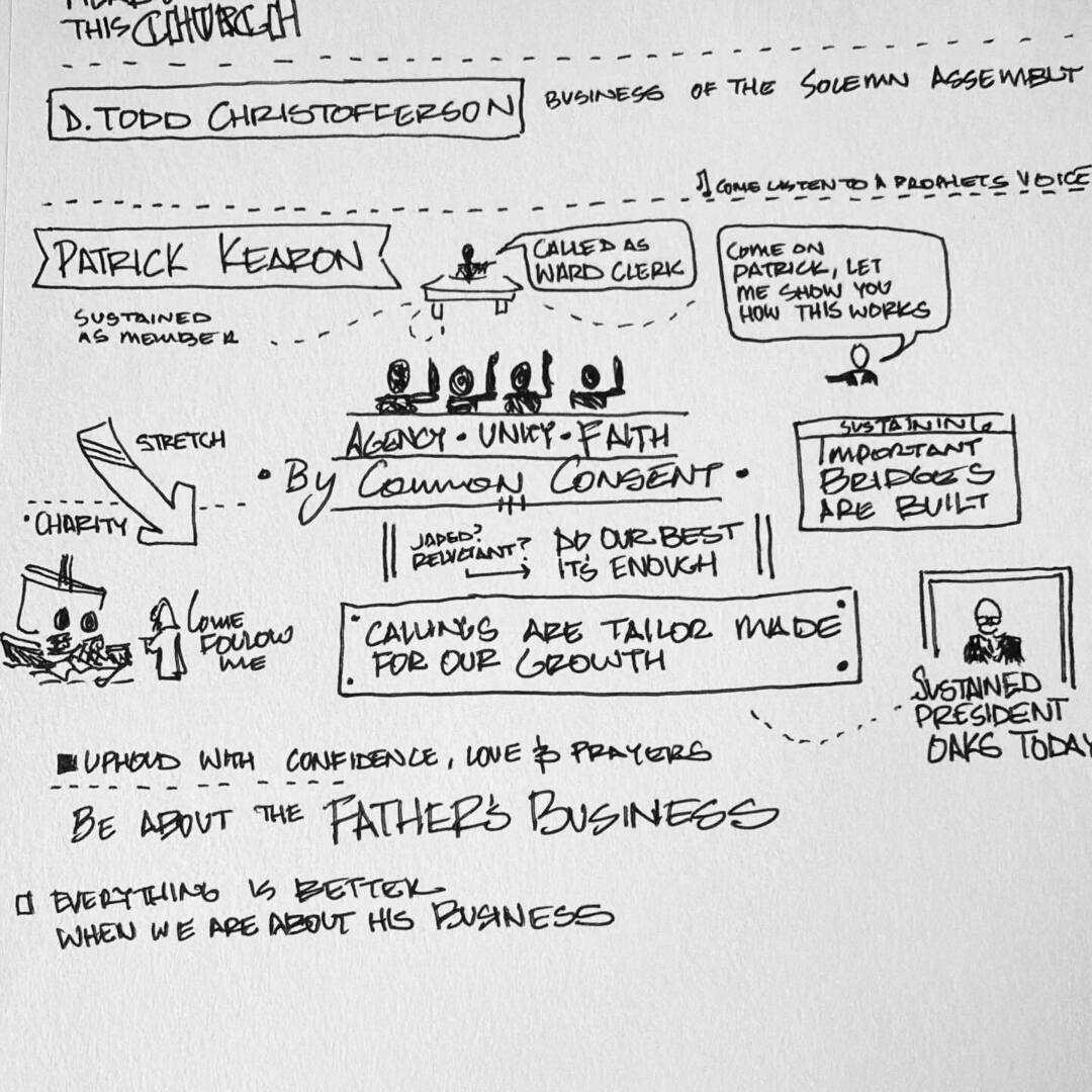 ValentineJames's tweet photo. Elder Kearon: on callings and common consent. Everything is better when we are about our Father’s business. #generalconference https://t.co/k57ny4tPTF