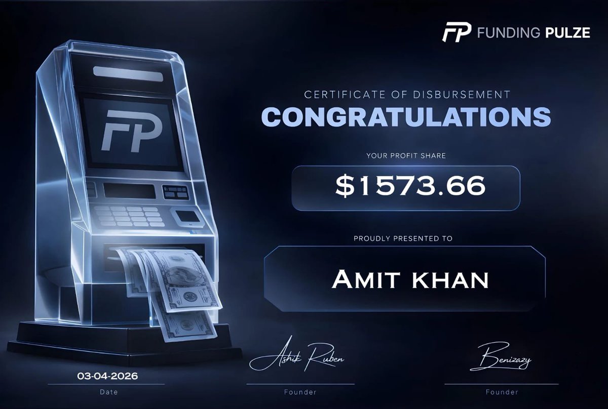 FundingPulze's tweet photo. 🇮🇳 Amit Khan - $1573.66
🇪🇸 Mateo Solano - $3737.36
🏴󠁧󠁢󠁳󠁣󠁴󠁿 Alistair Vance - $1549.12
🏴󠁧󠁢󠁥󠁮󠁧󠁿 Julian Thorne - $2737.35

Congratulations to all the Traders,
You will be the next - https://t.co/o74hxz93Xl https://t.co/iECpdnBGLb
