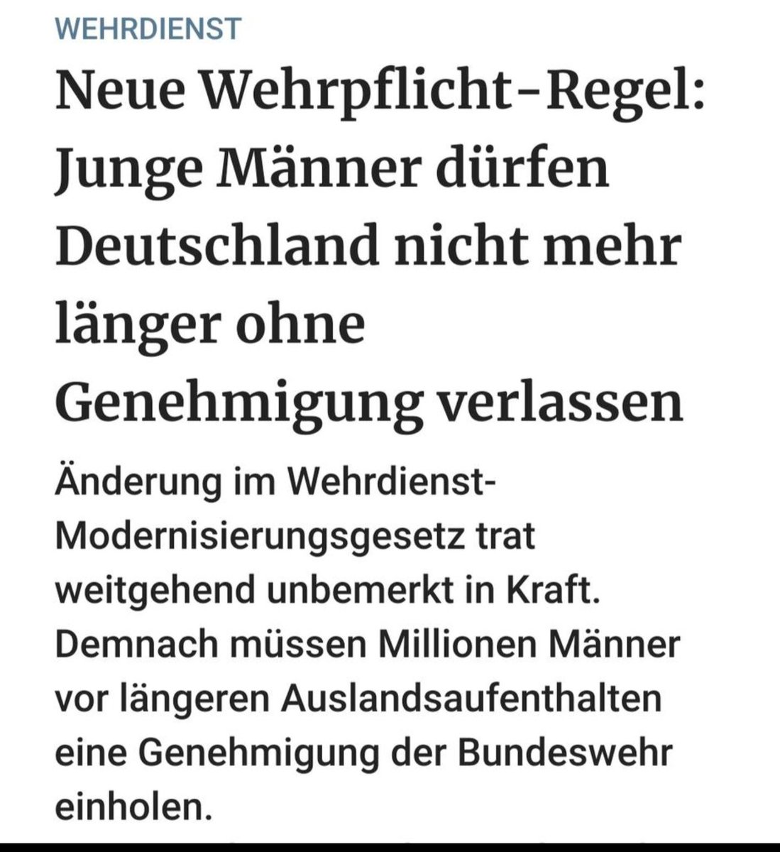 matrox20022's tweet photo. 📢 Männer zwischen 18 und 45 Jahren sind zu deutschem Staatseigentum erklärt worden. 
Ohne ausgehende Information der Betroffenen natürlich. https://t.co/OLeWiGiWnP