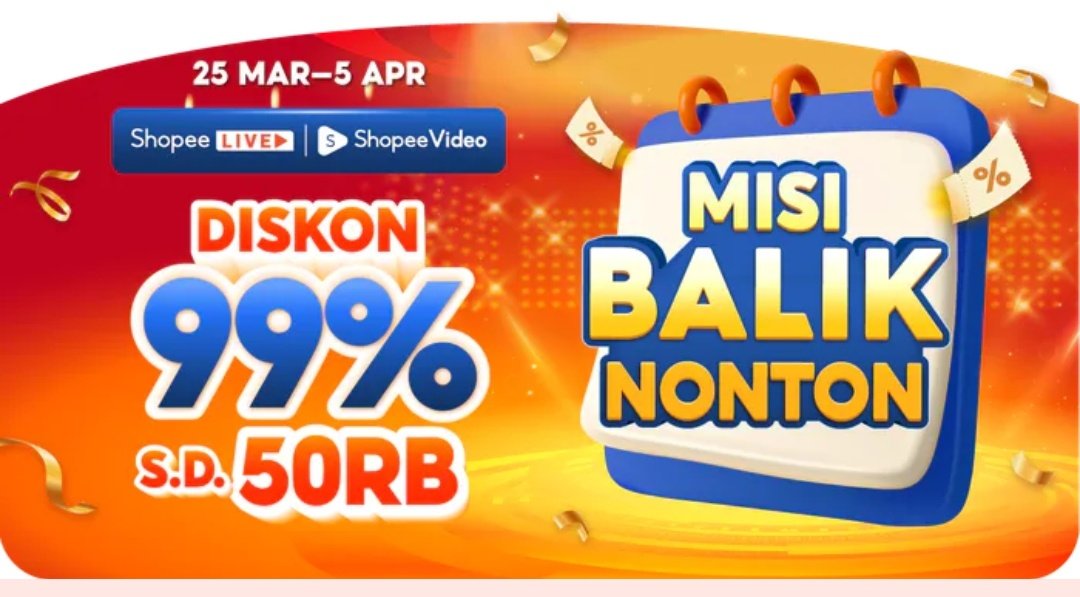 RacunBelanja's tweet photo. Jangan lupa misi nonton ShopeeLive &amp; ShopeeVideo mulai jam 00:00
📌 Kalo dapet voucher diskon 99% harus cepet cepet checkout‼️

https://t.co/nmwCQfIroT https://t.co/2I06r1NxVe