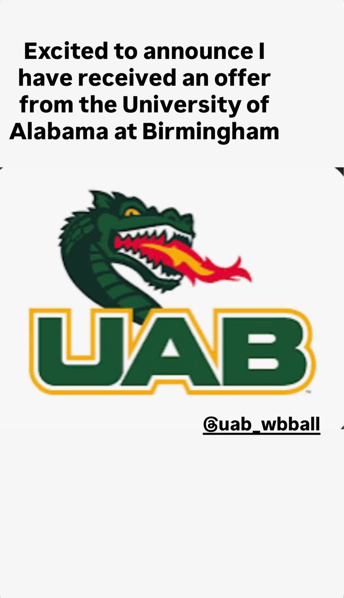 Ashley_TGarner's tweet photo. After having great conversations with @CoachNorton1and @coachmartin04 is am happy and excited to announce I have received an offer from the University of Alabama at Birmingham @UAB_WBBALL #WinAsOne https://t.co/u2KC7JKjGd