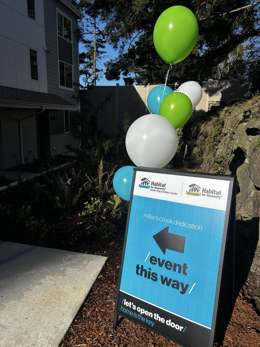 habitatskc's tweet photo. We’re #LIVE at Miller’s Creek 🎉 Today we’re celebrating a huge milestone—Habitat SKKC’s 40th anniversary and the dedication of 40 new homes right here in Burien. 🏡
#HomeIsTheKey #40YearsBuildingTogether https://t.co/osf5EcJyLs