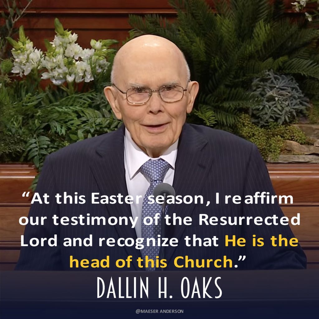 MaeserART's tweet photo. “At this Easter season, I reaffirm our testimony of the Resurrected Lord and recognize that He is the head of this Church.” - Dallin H. Oaks

Saturday Morning Session | April 2026 General Conference https://t.co/EKRp0X7pdb