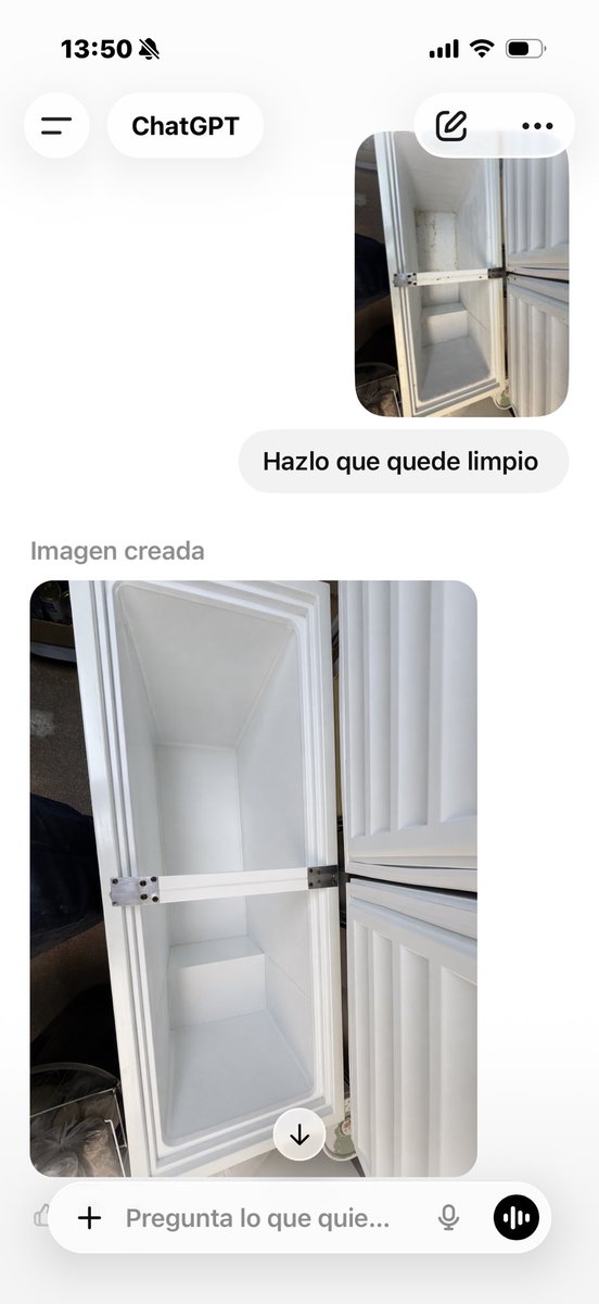 C4mpu's tweet photo. Me mandaron a limpiar el freezer en mi trabajo, me dio paja así que le dije a la IA que lo haga 😂 https://t.co/kaBAdeeOBW