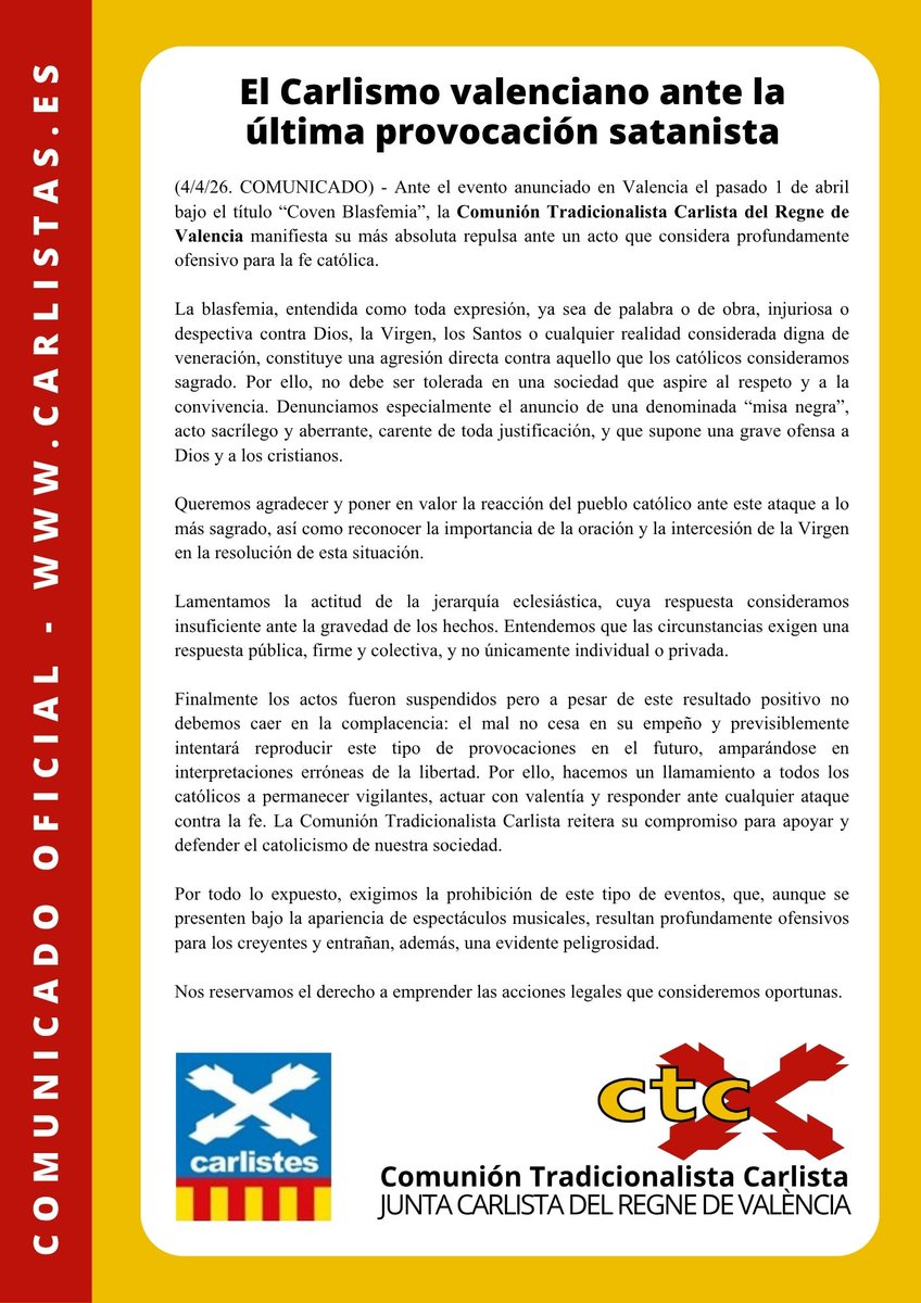 Comunión Tradicionalista Carlista tweet media