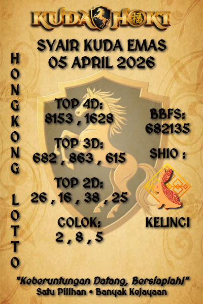 kudahoki88's tweet photo. KUDAHOKI | SYAIR HONGKONG LOTTO 05 APRIL 2026 | SYAIR KUDA EMAS
#kudahoki #syairkudaemas #syairhk #syairhongkong #syairhongkonglotto #prediksihk #prediksihongkong #prediksihongkonglotto #hk #hongkong #hongkonglotto https://t.co/g854nt9aBu