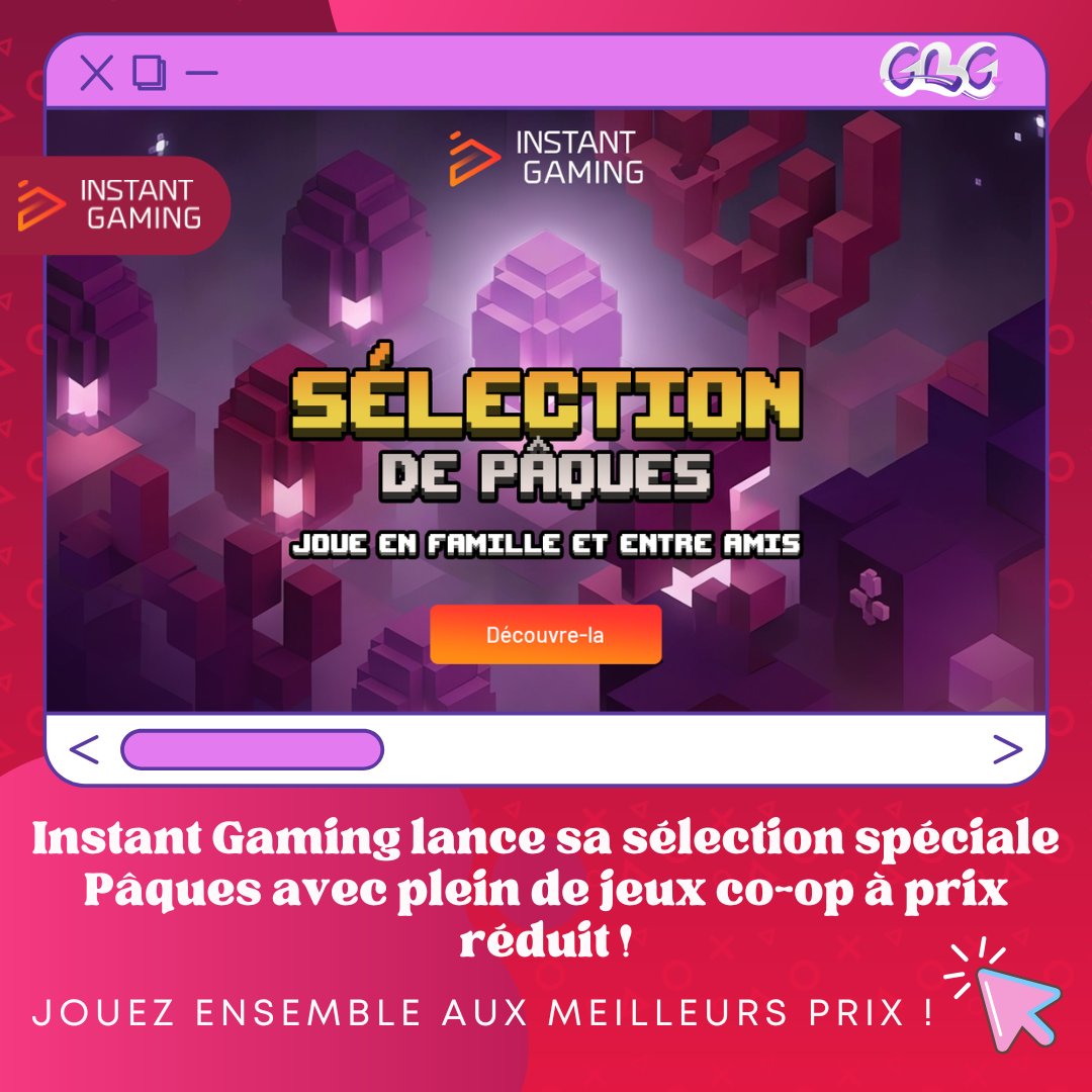 GeeksByGirls's tweet image. Les offres de #Pâques sont là sur @InstantGamingFR ! 
Une sélection de jeux à prix réduits pour jouer ensemble et se régaler pendant les #Vacances !🐣🔻
instant-gaming.com/fr/l/eastersel…

❤ #JeuxVidéo #Gaming #GamingNews #GamingReview #PC #Coop #GBG