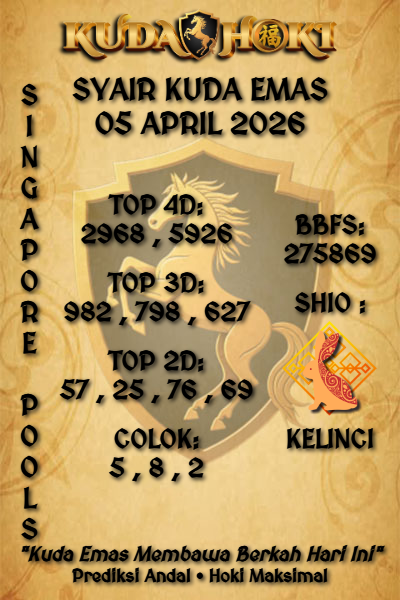kudahoki88's tweet photo. KUDAHOKI | SYAIR SINGAPORE POOLS 05 APRIL 2026 | SYAIR KUDA EMAS
#kudahoki #syairkudaemas #syairsgp #syairsingapore #syairsingaporepools #prediksisgp #prediksisingapore #prediksisingaporepools #sgp #singapore #singaporepools https://t.co/UTbMTD5gpl