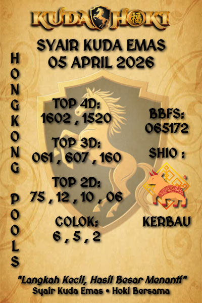 kudahoki88's tweet photo. KUDAHOKI | SYAIR HONGKONG POOLS 05 APRIL 2026 | SYAIR KUDA EMAS
#kudahoki #syairkudaemas #syairhk #syairhongkong #syairhongkongpools #prediksihk #prediksihongkong #prediksihongkongpools #hk #hongkong #hongkongpools https://t.co/b20QOIyQIY