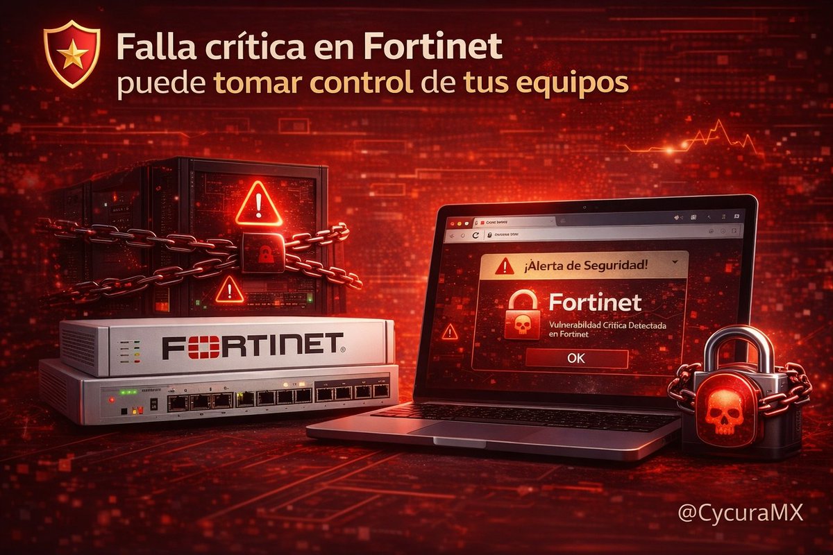 🛡️ Falla crítica en Fortinet puede tomar control de tus equipos

Fortinet lanzó un hotfix, una corrección de emergencia.

Es por una vulnerabilidad zero-day ya explotada en ataques reales. 

El riesgo pega directo al servidor que administra la protección de laptops y PCs.

Si ese