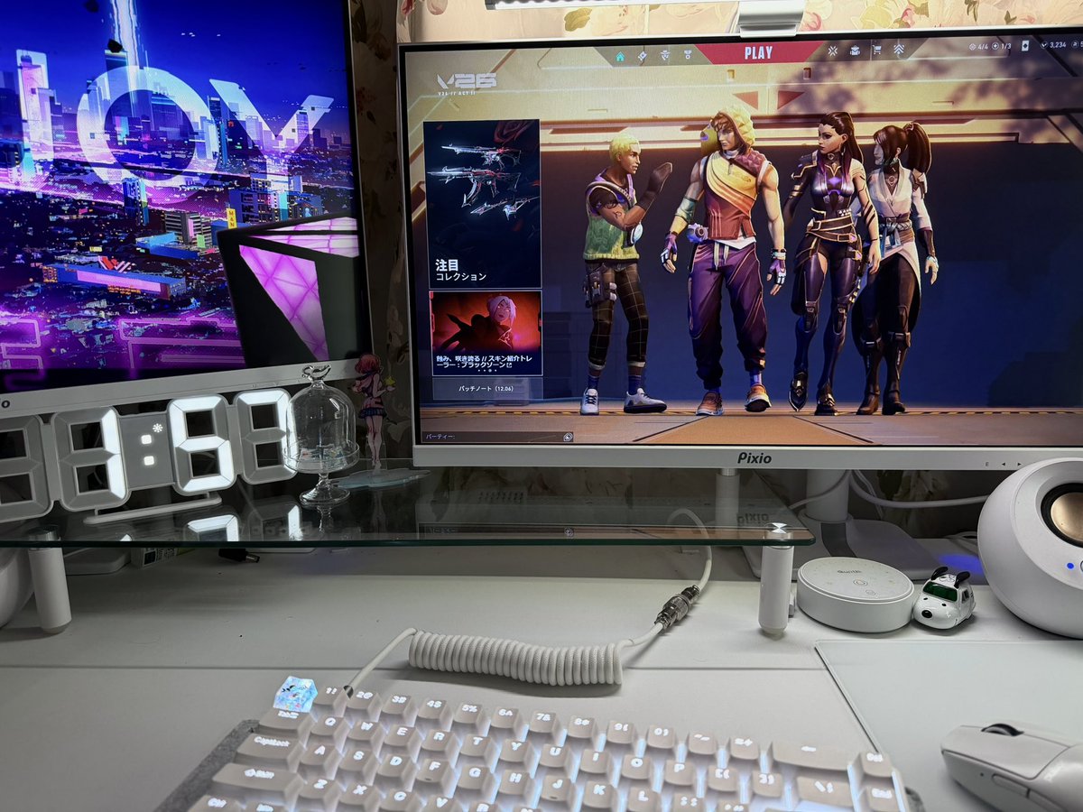 LemonGre_game's tweet photo. この時間から

今日は少し長くなりそう

#desksetup #白デスク  
#valorant #pcゲーム  
#ゲーム部屋 #デスク周り https://t.co/GjAmfydvIw