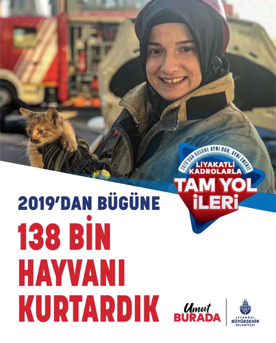 İstanbul’un her sokağında, yardıma ihtiyaç duyan her canın yanındayız. 2019’dan bugüne 138 bin hayvanın yardımına koştuk.

4 Nisan Dünya Sokak Hayvanları Günü’nde de İstanbul’un her canı için 7/24 görev başındayız. 🐾🚒