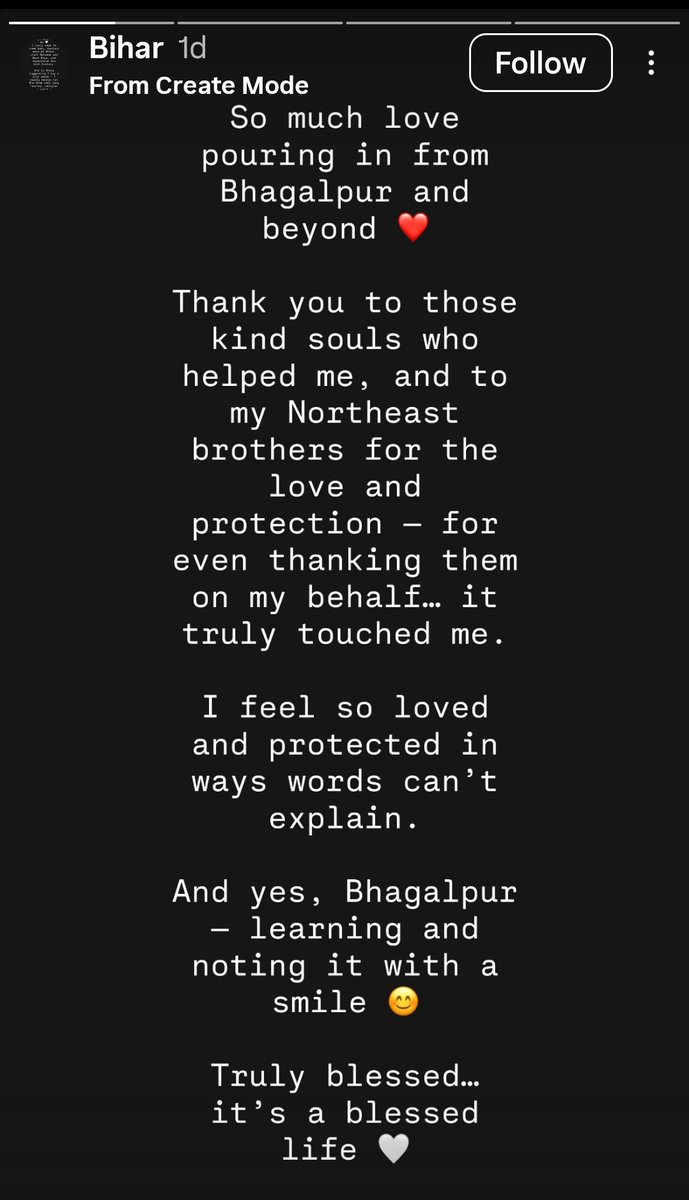 BhagalpurSpeaks's tweet photo. This North-East Indian woman has shared positive notes for Bhagalpur.

BTW, Bhagalpur has always been the centre of Business for ancient times. Business centres usually don't discriminate. https://t.co/dUYrIwfHmK