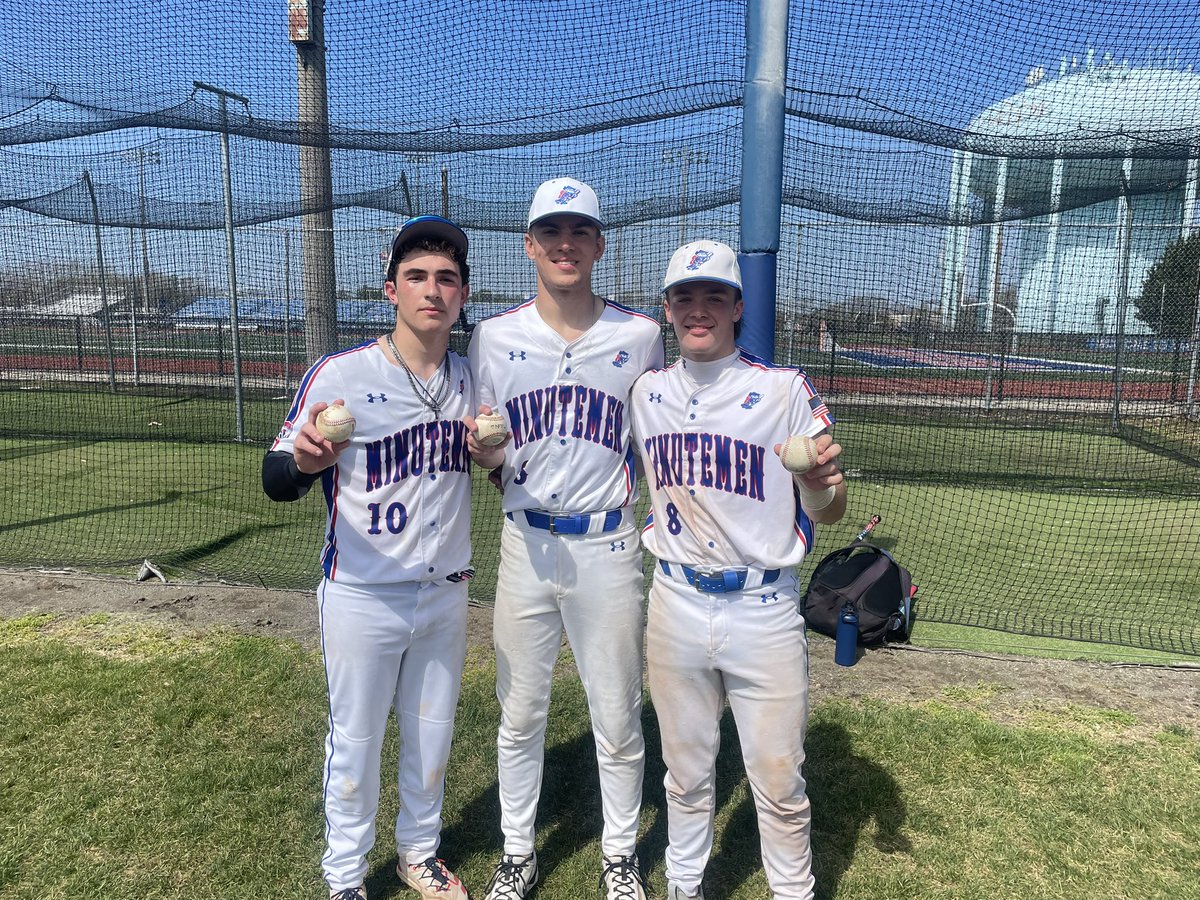 TwpBaseball's tweet photo. Saturday morning win for Minutemen baseball !!! Game ball winners Antonio Causerano, Quintin Myers and Peyton Andrie https://t.co/jvUuI7vyfb