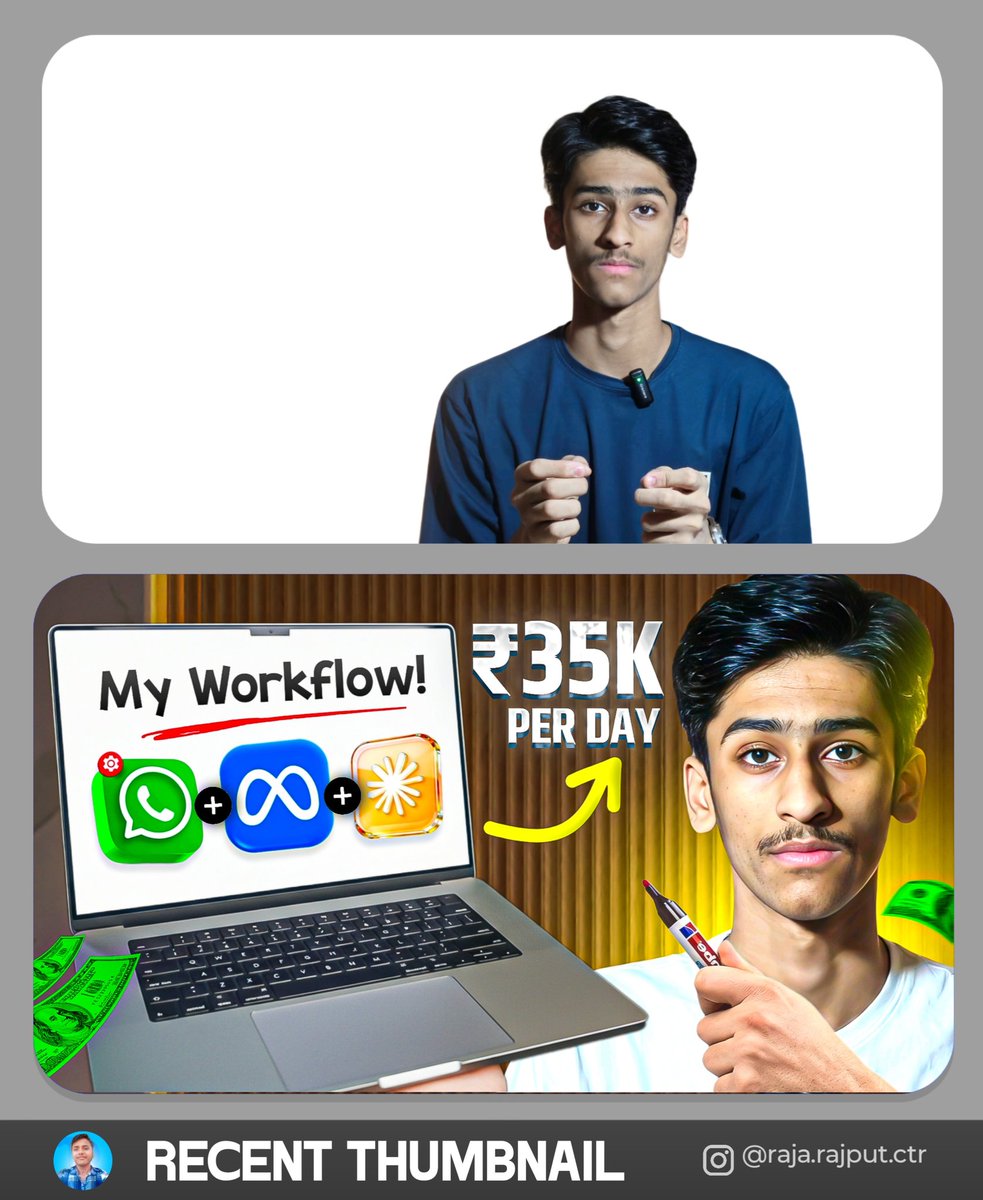 RajaRajput2006's tweet photo. "A better Finance thumbnail doesn't need much text. It should be minimal and tell a story with fewer words."

Let me know what do you think about this finance thumbnail? 🤔💭

#thumbnail #thumbnaildesigner #youtube #customthumbnail #photoshop https://t.co/2n1n04J3pU