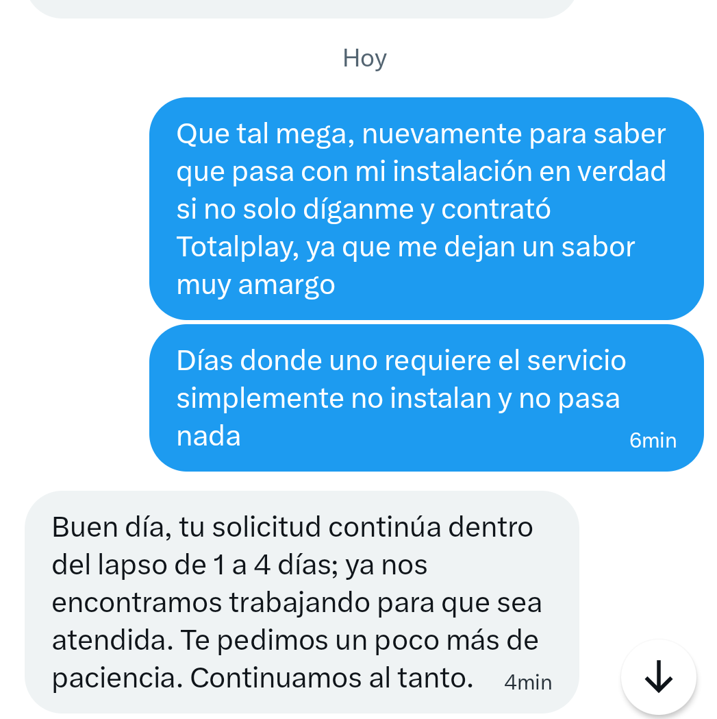 Evox85's tweet photo. Que fácil es evadir 4 días desde que contraté y no le instalan @Megacable @MxMegacable ya leía comentarios diciendo son los peores.... https://t.co/b4yoAWKusu