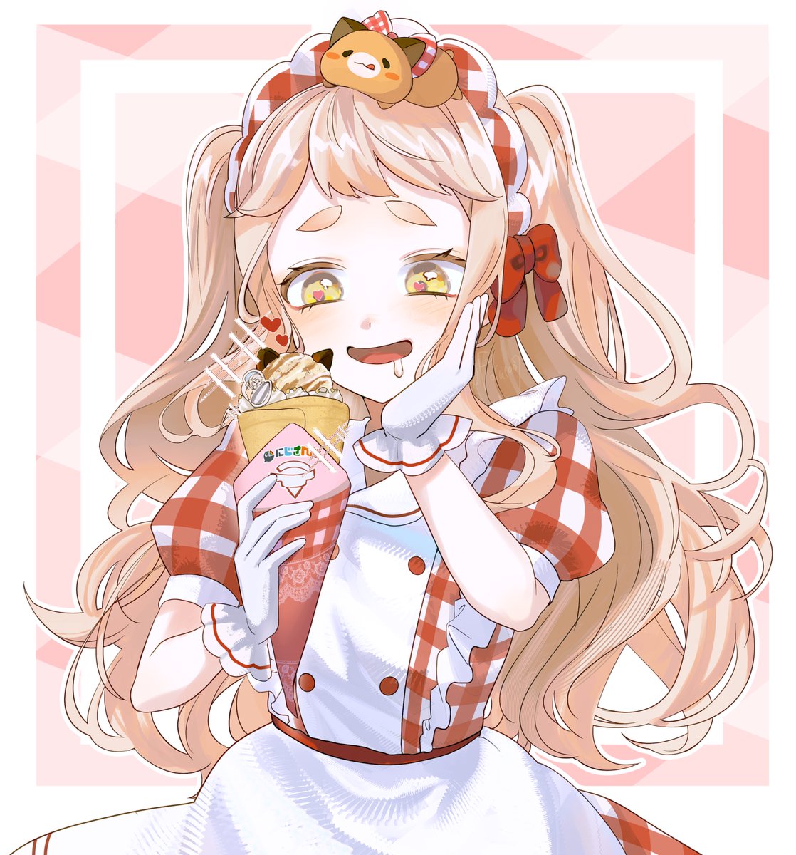 #描いてみまちた
コラボクレープ食べた記念に!!普段カスタードとかしか選ばない人なのでめっちゃ新鮮でキャラメルアイスもクレープの下の方にある苺の酸味とクリームの甘さがちょうど良くて本当においしかった〜!!!✨️