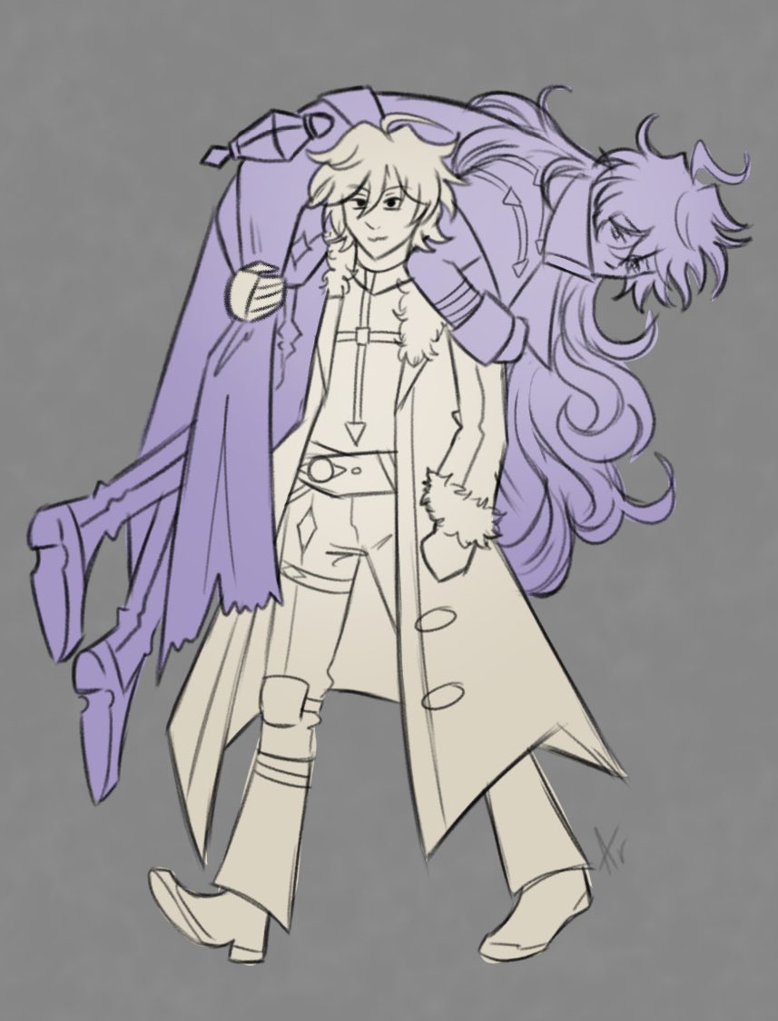 argonlights's tweet photo. Some headcanons for Illuga. I think he’s got a sleeper build under that thick coat. You’re telling me he carries around a huge lantern and a polearm all day? Fighting monsters? He’s got muscle for sure. Twunk-lluga.

#illuga #genshinimpact #fanart #illuflins #faelight https://t.co/dYa23z8RlF