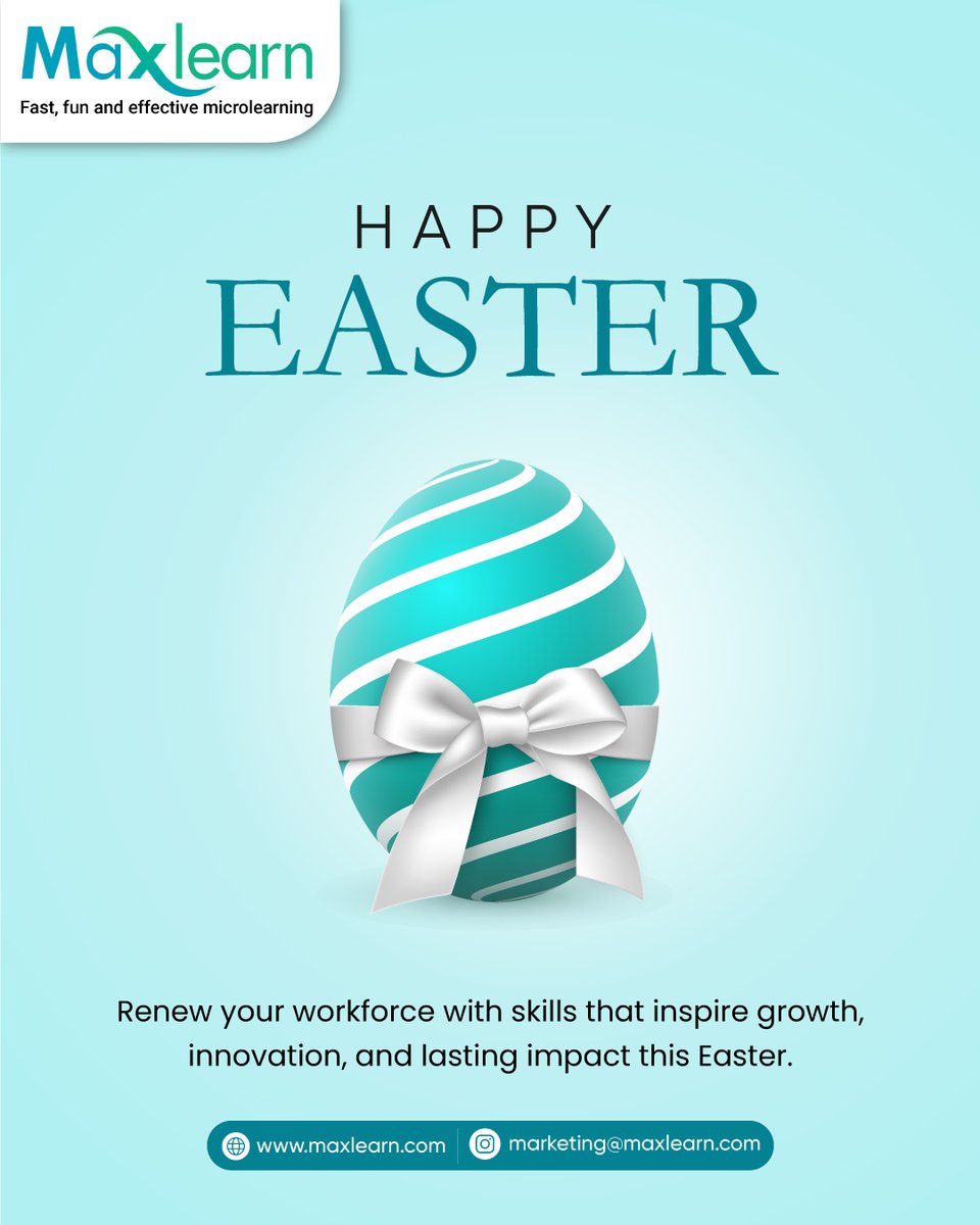 maxlearn_global's tweet photo. Renew your workforce with kills that inspire growth, innovation, and lasting impact this Easter...
#happyeaster🐰 #maxlearn #learningretention #HappyEaster https://t.co/R49UFlNOEm