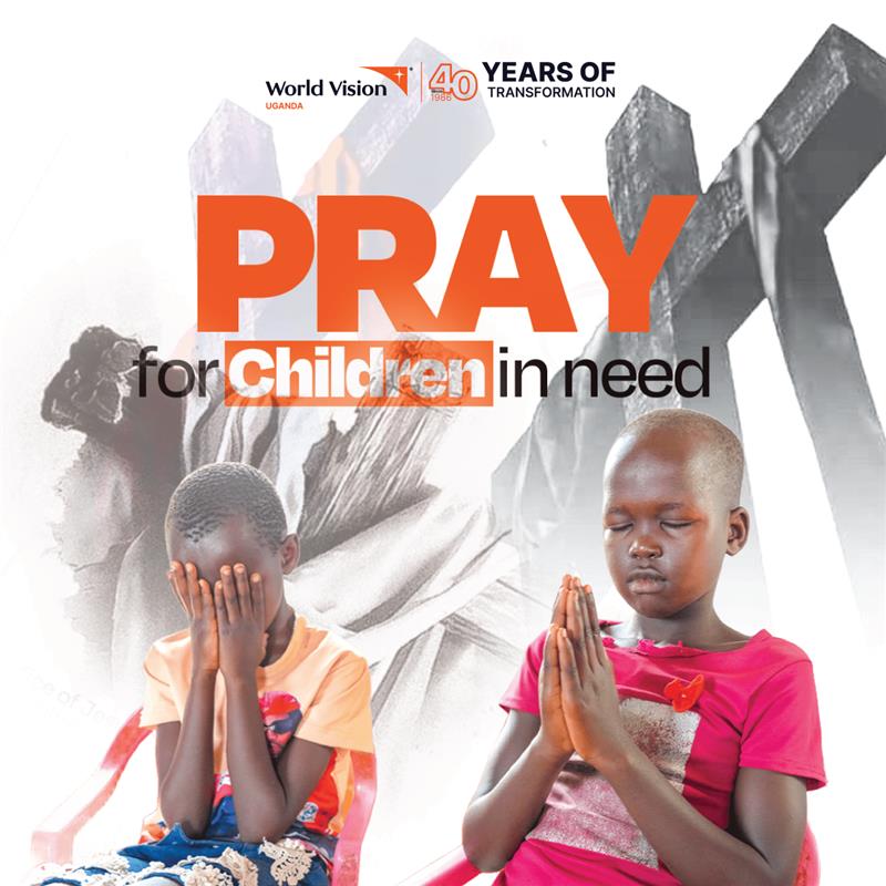 WorldVisionUg's tweet photo. Pray for children in need. 🙏

Millions grow up in poverty, conflict, and fear, without food, safety, or love.

This Easter, let’s lift up every vulnerable child. When we pray together, hope takes root and lives transform. 

Pray. Believe. Act.

#EasterPrayer #PrayForChildren https://t.co/7ToXaO8Cpp